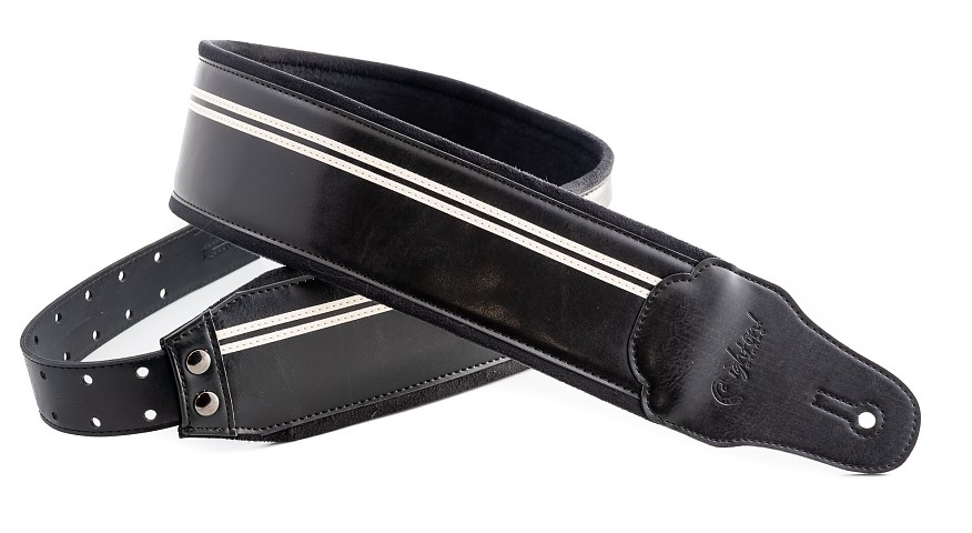 Modelo B-RACE BLACK correa para guitarra y bajo. Acolchada, 5 mm de látex que hace que resulte muy cómoda y muy ligera.